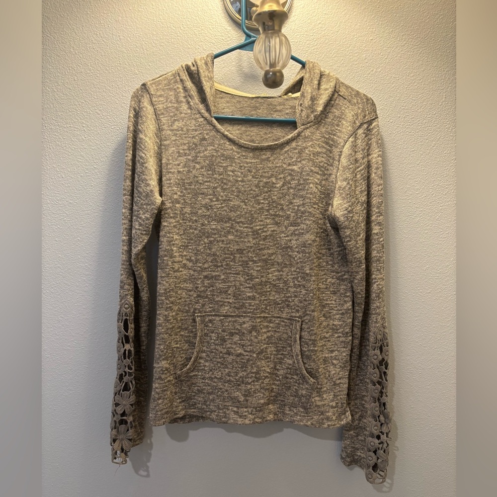 Chance or Fate Gray Hoodie with Lace Sleeves